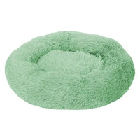 HKM-535955 Super Soft Round Washable Plush Donut Dog and Cat Cushion Bed with Velvet Mat