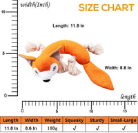 HKM-389075 Durable Interactive Plush Dog Toy with Squeaker – Cute Fox Design for Chewing and Anxiety Relief