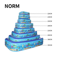 HKM-684499 Inflatable Ocean Pattern Family Pool with Bubble Bottom for Outdoor Use