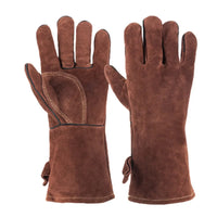 Hot Sell Oven Mittens Ox Hide Cowhide Heat Resistant Fire Proof Cooking Certificate Silicone Gloves Kitchen BBQ Mitts