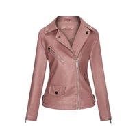 HKM-078227 Women's Fall/Winter European American Temperament Jacket PU Leather With Zipper Women's Clothing Jacket Custom