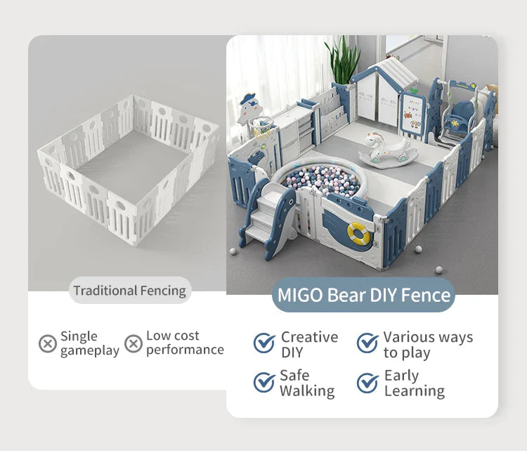 KTX-855507 Customisable Foldable Indoor and Outdoor Playpen for Toddlers and Kids