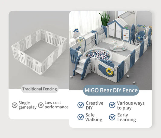 KTX-855507 Customisable Foldable Indoor and Outdoor Playpen for Toddlers and Kids