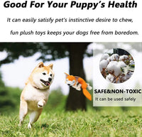 HKM-389075 Durable Interactive Plush Dog Toy with Squeaker – Cute Fox Design for Chewing and Anxiety Relief