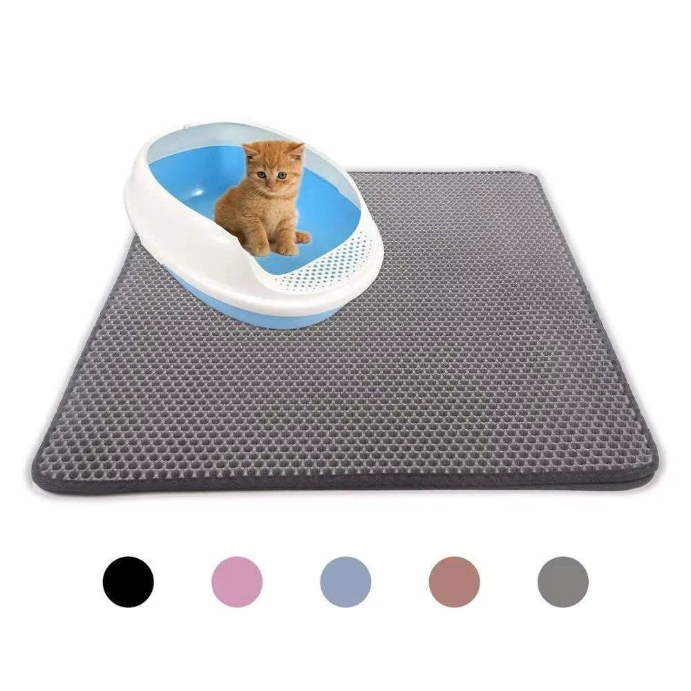 HKM-848979 Eco-Friendly Double Layer Waterproof Cat Litter Mat with Detachable EVA Design