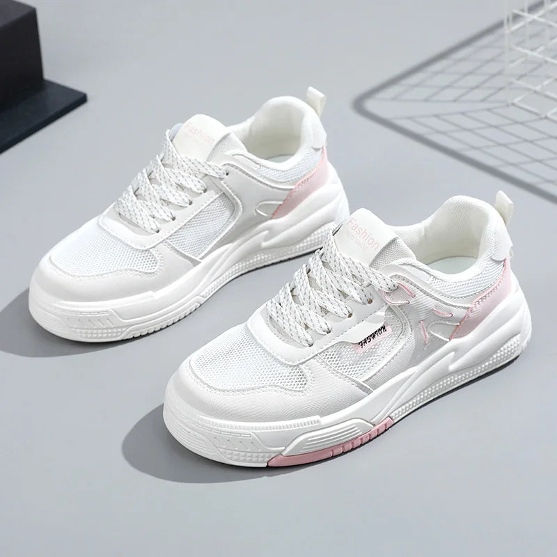 HKM-409363 RM1501-1 New Mesh Women's Board Shoes Summer Thick Sole Versatile Sports Shoes Casual Student Running Shoes