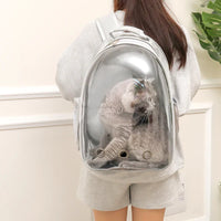 HKM-390227 Transparent Space Capsule Pet Carrier Backpack for Small Animals - Breathable and Portable for Outdoor Travel