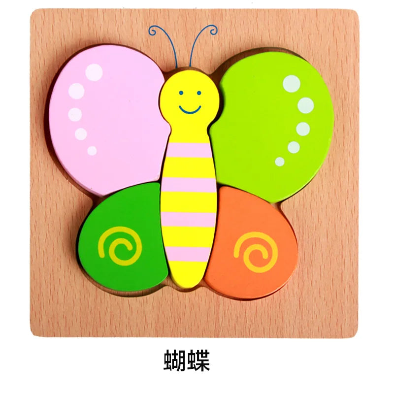 KTX-777619 Wooden Animal Puzzle Toy for Toddlers Age 1-3 - Educational and Interactive Learning Game