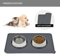 HKM-111123 Non-Slip Waterproof Silicone Pet Feeding Mat with High Lipped Design for Easy Cleanup