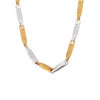 HKM-526931 2024 New Arrival Two Tone Gold Chain 18k Gold Plated Stainless Steel Non Tarnish Melon Seeds Handmade Fashion Jewelry Necklaces