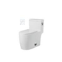 HKM-3296467 Smart Toilet With One Piece Round Siphon Flush Dual Flush Soft Closing White Ceramic Floor Mounted Bidet Seat