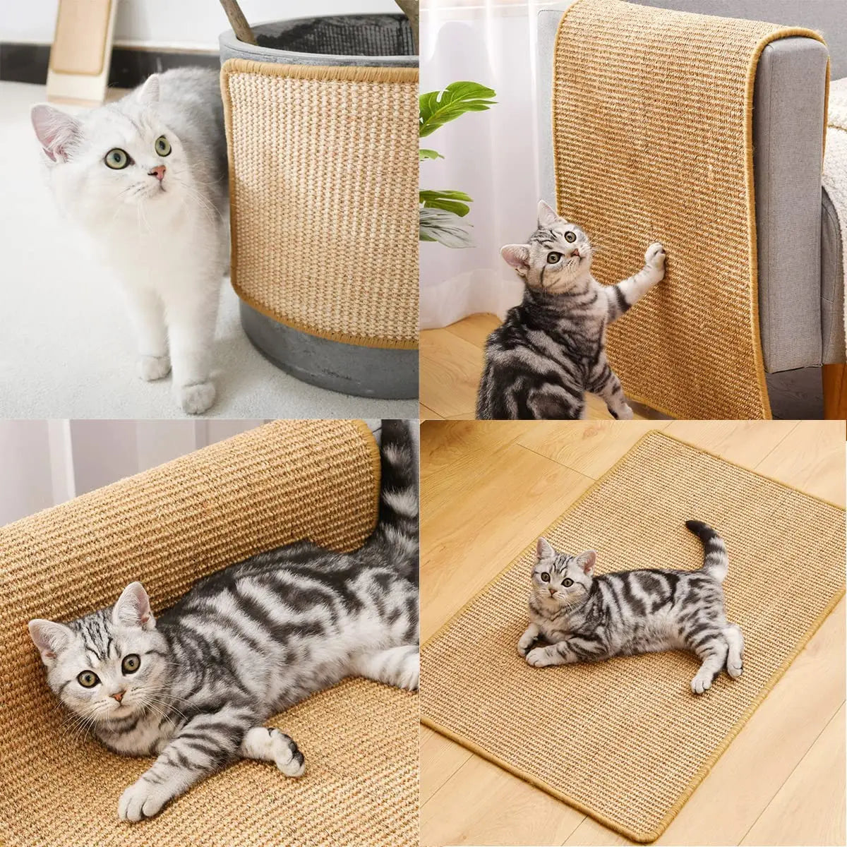 HKM-324691 Natural Sisal Cat Scratching Mat for Cats - Durable Paw Scratch Surface
