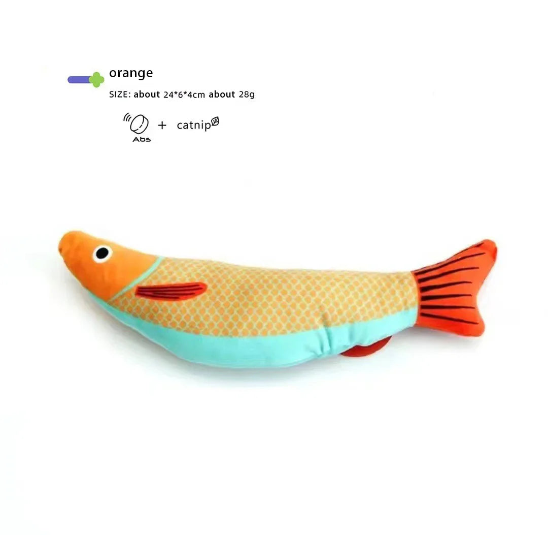 HKM-341651 Interactive Fish-Shaped Cat Kicker Toy with Catnip – Soft and Durable Chewing Toy