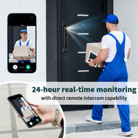 HKM-2888531 app live view of a courier at the door on a phone screen