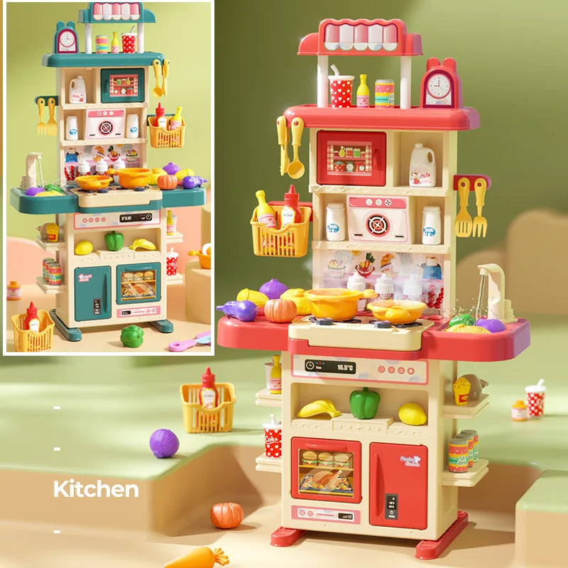 KTX-734803 43-Piece Interactive Kitchen Play Set for Kids with Sound and Light Features