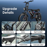 HKM-8285011 Adult Electric Bicycle Featuring 1000W Motor, 20 MPH Top Speed, 48V System and 48V 17.5Ah Battery for Daily Commuting