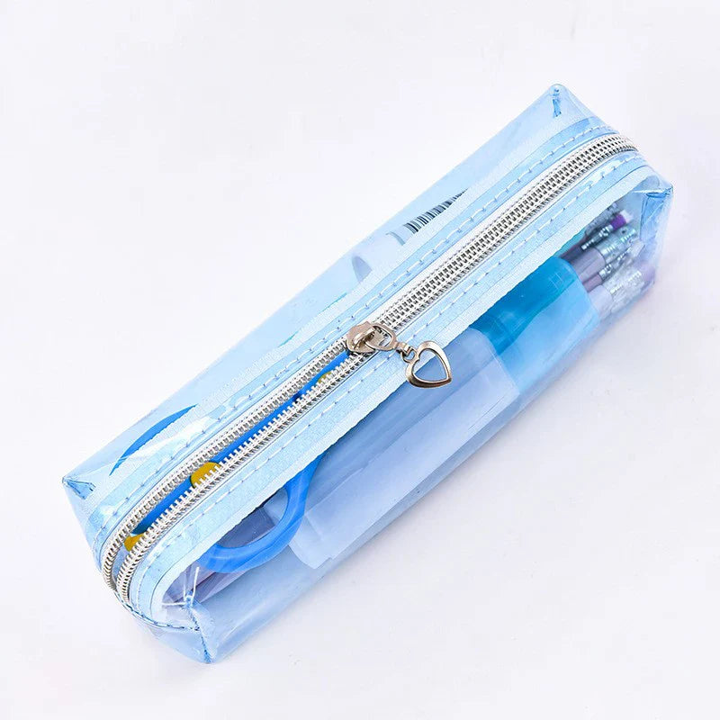 KTX-993171 Custom Clear PVC Pen Bags Pencil Cases for School, Various Sizes & Colours Available
