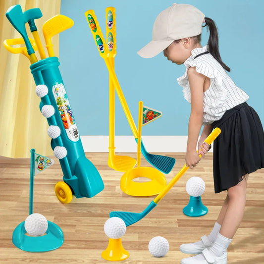 KTX-626131 Kids Plastic Golf Set with Mini Clubs and Balls for Indoor and Outdoor Play