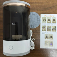 HKM-406995 Portable 2-in-1 Electric Makeup Brush Cleaner for All Sizes - Cosmetic Washing Tool and Holder Set