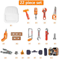 HKM-590291 Kids Tool Set - 22PCS Mini Tool Toy for Pretend Play, Ages 2-9, Plastic, Educational Fun