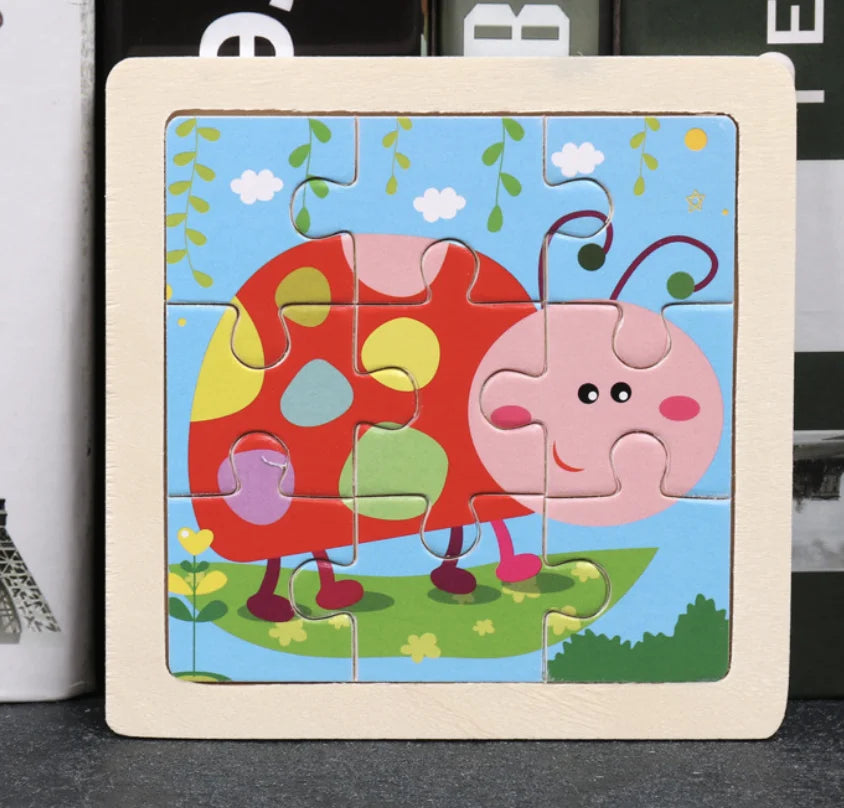 KTX-777619 Wooden Animal Puzzle Toy for Toddlers Age 1-3 - Educational and Interactive Learning Game