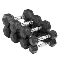 HKM-780499 Rubber Coated Hex Dumbbells for Professional Gym Use
