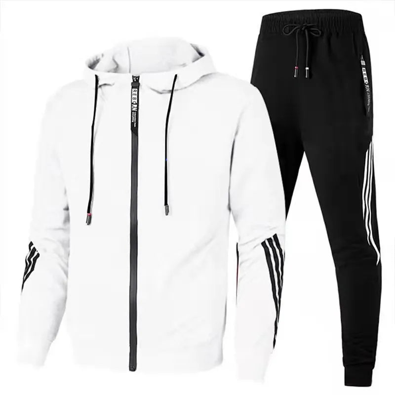 HKM-013843 Men's Coats Customized LOGO Fashion Man Coat Simple Team Sports Suit Hooded Men's Sports Suit Two-piece Set