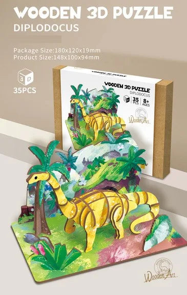 HKM-855891 Wooden 3D Insect Puzzle Set - Butterfly and Bee Models for Kids Educational Fun