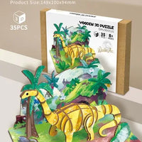 HKM-855891 Wooden 3D Insect Puzzle Set - Butterfly and Bee Models for Kids Educational Fun