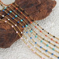 HKM-887379 Fashion New Seed Bead Necklace 18K Gold Bohemian Style Enamel Drop Oil Color Crystal Beaded Choker Necklace Bracelet Jewelry Set