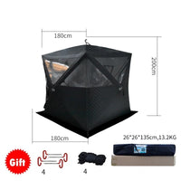 HKM-650579 Outdoor Portable Three-Layer 210D Oxford Pop-Up Sauna Tent for Camping and Ice Fishing, 4 Seasons, 180x180x200cm