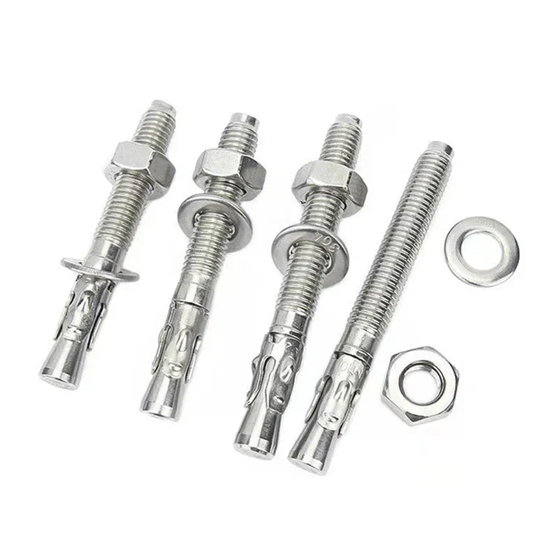 KTX-623571 M10 Hex Bolt, 201/304 Stainless Steel, DIN Standard, External Expansion, Plain Finish, M4 Thread