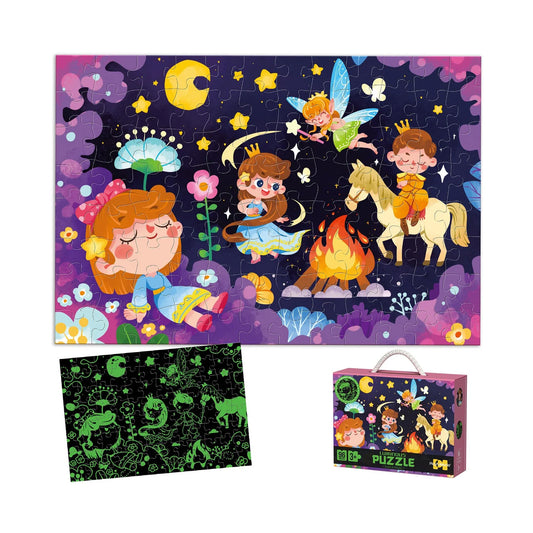 HKM-264915 Glow in the Dark 96-Piece Jigsaw Puzzle for Kids - Unique Educational Luminous Toy