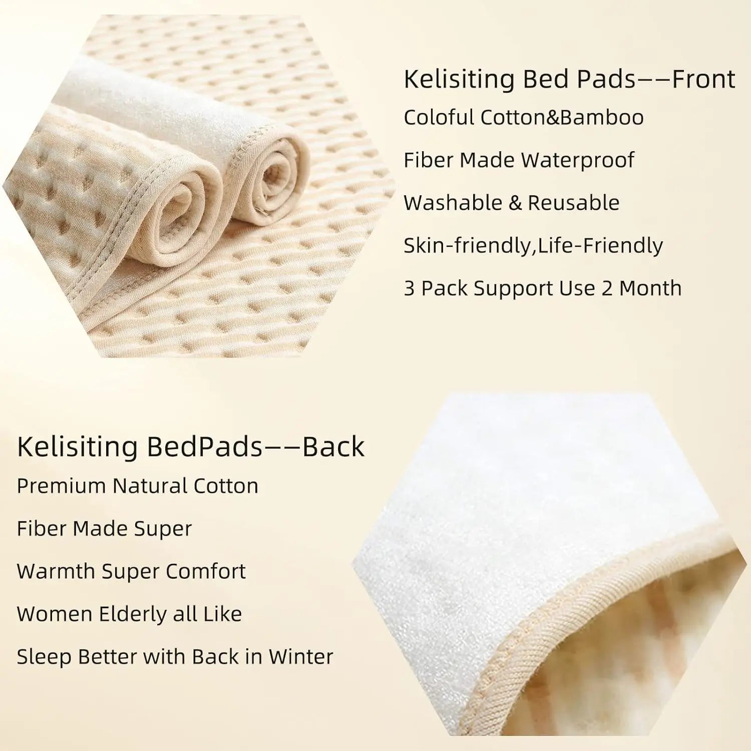 HKM-518995 Medium Reusable Bamboo Fiber Waterproof Puppy Pads for Pets