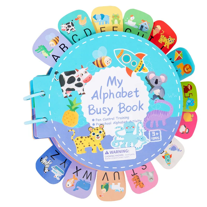 KTX-247571 Toddler Alphabet Quiet Book - Sensory Learning Toy for Autism and Early Education