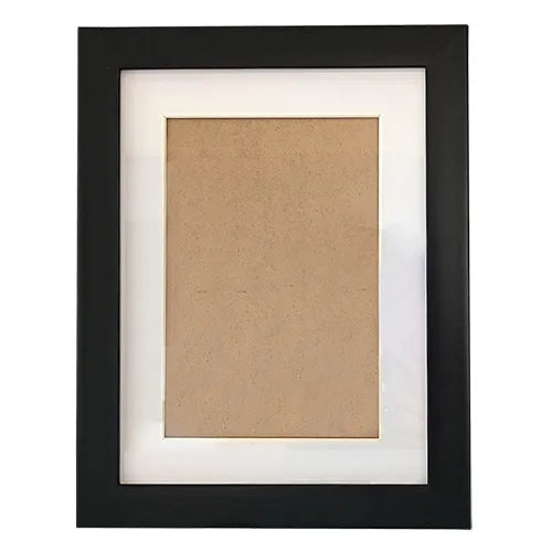 KTX-845587 Modern Black, White, and Gold PS Plastic Picture Frame 11x14 for Artwork and Certificates