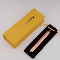 HKM-996819 24k Gold Vibrating Facial Lifting Beauty Bar with T Shape Electric 3D Face Roller Massage
