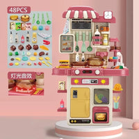 HKM-345107 48-Piece Realistic Kitchen Play Set with Lights and Sounds for Kids Ages 5 and Up
