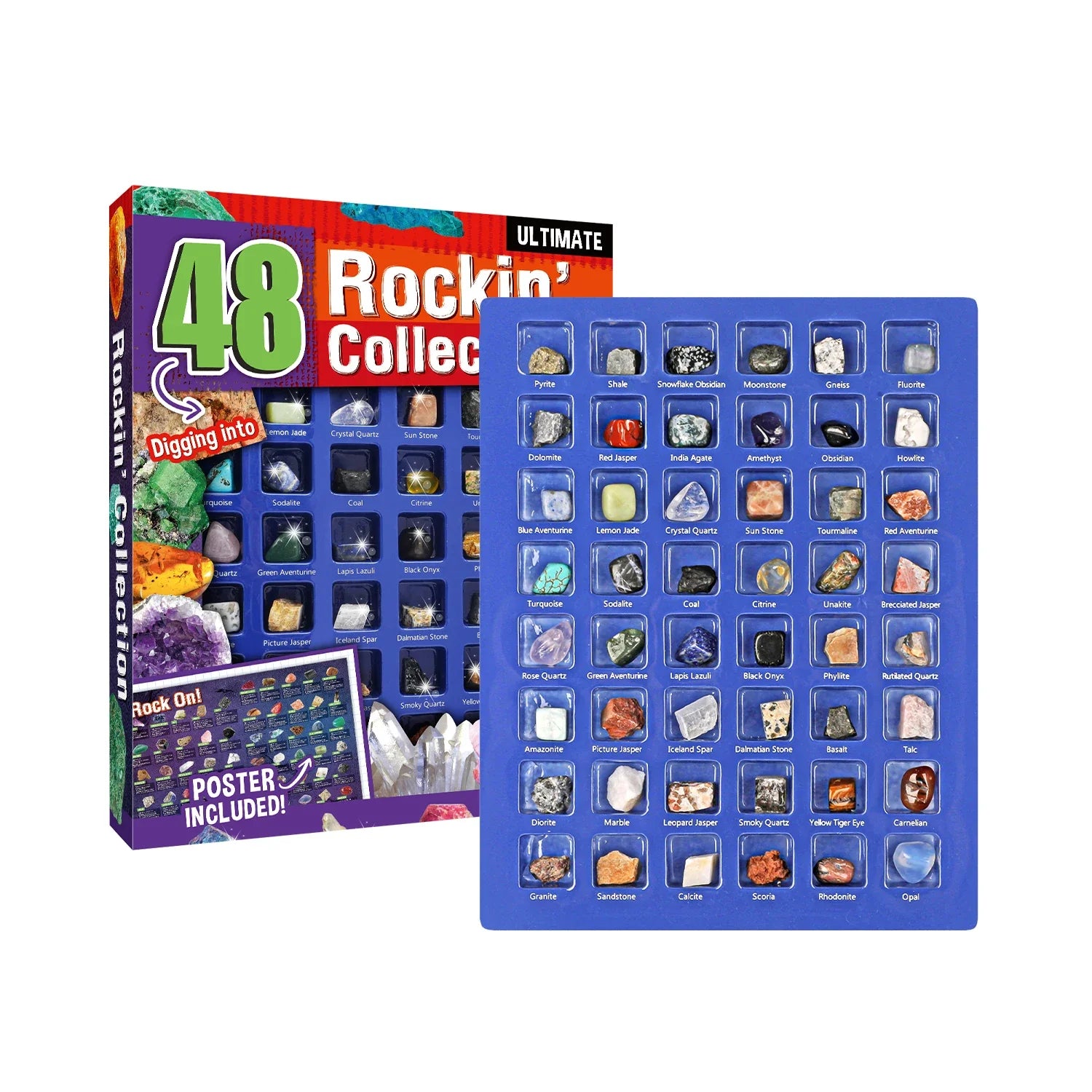 KTX-670099 Eco-Friendly Learning Rock Collection - Collectable Crystal Stones for Educational Use