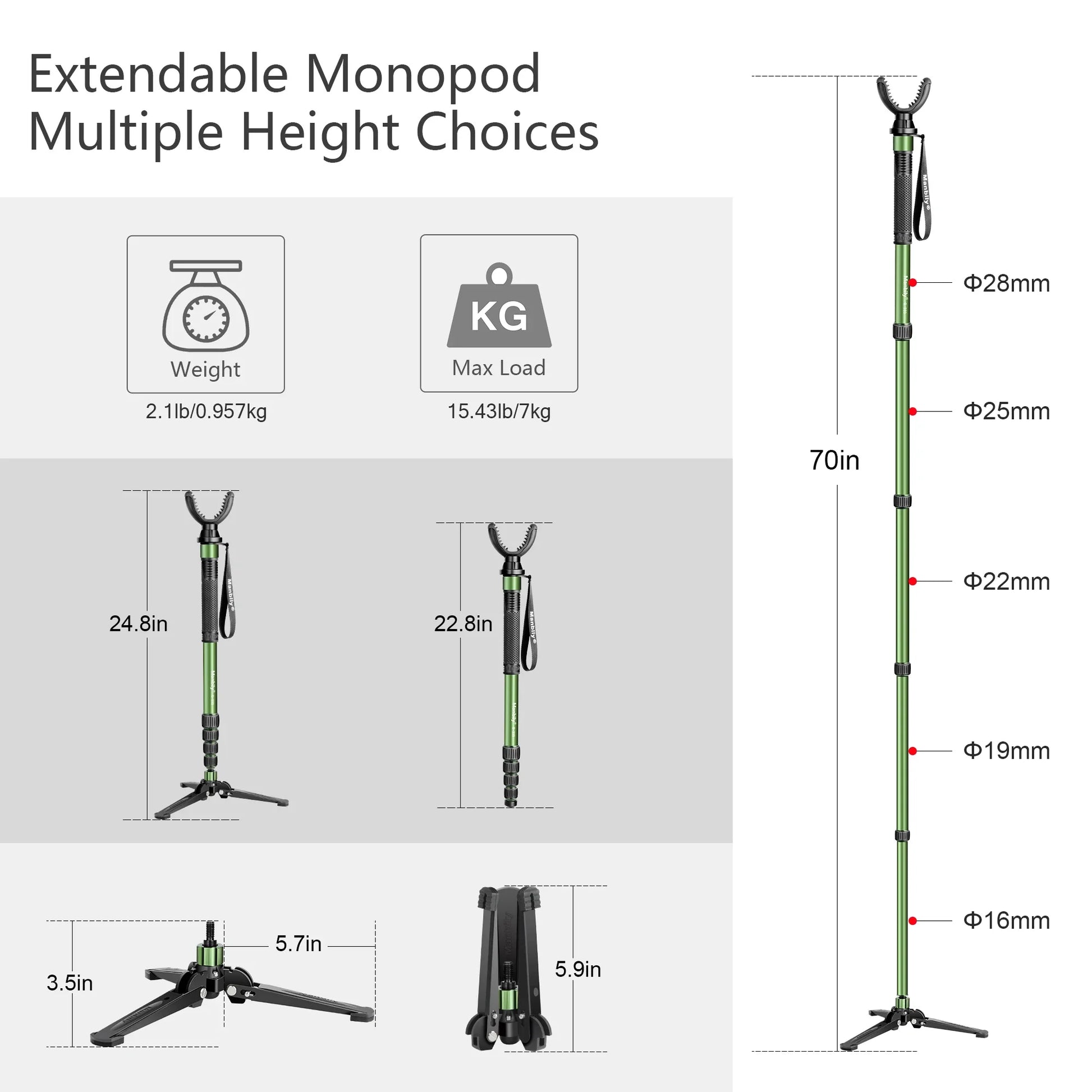 HKM-895763 Telescopic Monopod Shooting Stand Sticks for Outdoor Shooting Activities