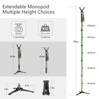 HKM-895763 Telescopic Monopod Shooting Stand Sticks for Outdoor Shooting Activities