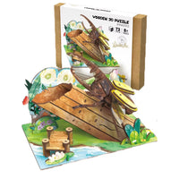 HKM-855891 Wooden 3D Insect Puzzle Set - Butterfly and Bee Models for Kids Educational Fun