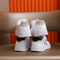 HKM-410515 2025 Children's Casual Sneakers White Shoes for Boys and Girls Non-slip Soft-soled Sports Running Shoes