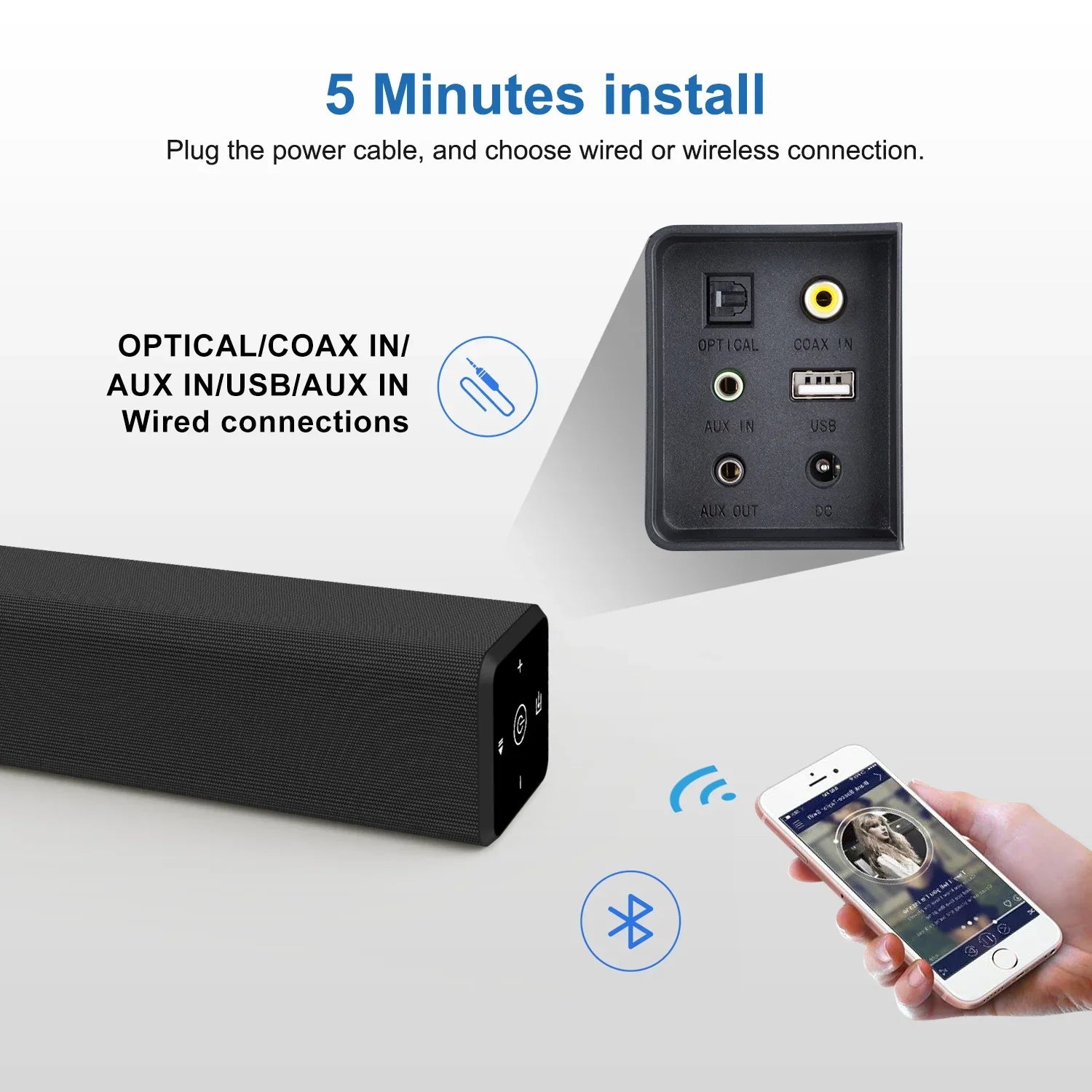 KTX-189651 Home Theatre System Sound Bar 2.0 Channel Speaker for Immersive Audio Experience