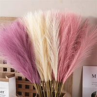 55CM Fluffy Pampas Grass Simulation Reed Hair Simulation Wedding Party Minimalist Home Decoration Artificial Flowers 1pcs