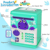 HKM-719059 Dinosaur Mini ATM Piggy Bank for Kids – Fun Plastic Saving Toy with Sound Feature