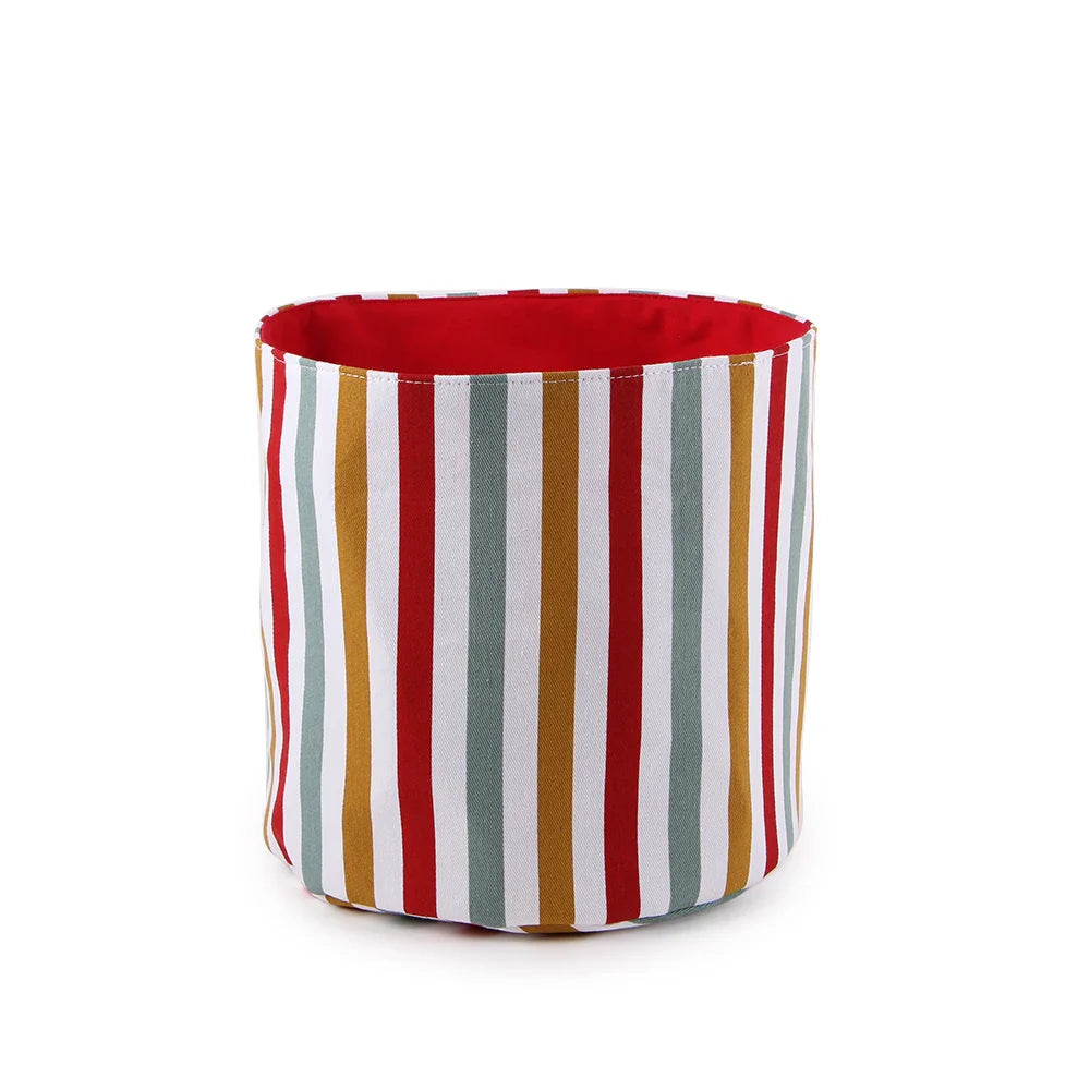 KTX-155475 Natural Cotton Fabric Foldable Bread Basket for Food Safe Storage