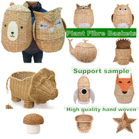 HKM-915667 Cute Cartoon Animal Cotton and Paper Rope Storage Basket for Kids' Rooms