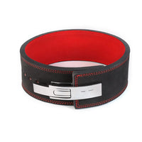 HKM-452819 Leather Weightlifting Belt - 10mm Thick Cowhide, 4-Layer Design, Lever Closure