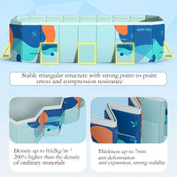 HKM-848339 Large Rectangular Above Ground Swimming Pool for Outdoor Use